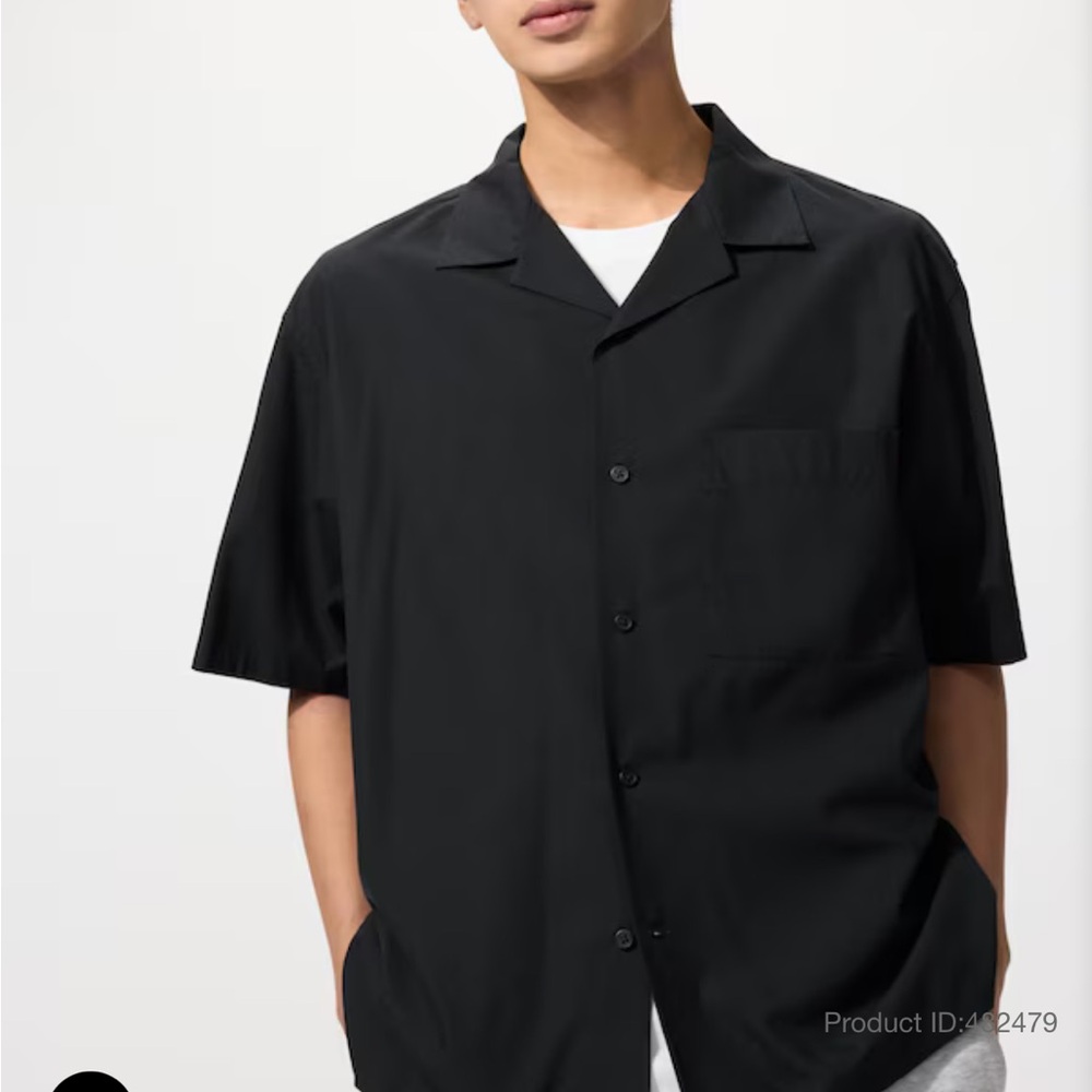 Men's uniqlo open collar shirt short sleeve